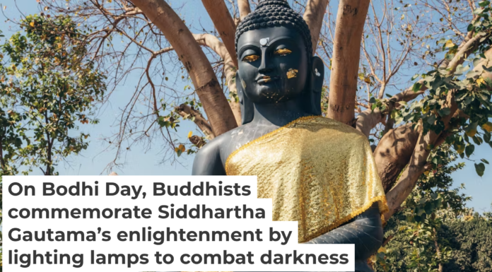 Buddha statues in Sarnath, India, where he attained enlightenment. Alexander Reshnya/iStock via Getty Images Plus